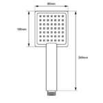 AQUAPERLA S2.HHS SQUARE HANDHELD SHOWER CHROME AND BLACK - Urban Designs Bathroom and Kitchen