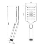 AQUAPERLA S8.HHS SQUARE 3 FUNCTIONS RAINFALL HANDHELD SHOWER CHROME AND COLOURED - Urban Designs Bathroom and Kitchen