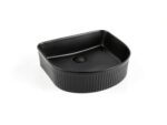 Arch Above Counter Ceramic Basin Ultra Slim - Fluted - Matt Black - 415x365x120mm | CA4135AR-MB
