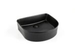 Arch Above Counter Ceramic Basin Ultra Slim - Fluted - Matt Black - 415x365x120mm | CA4135AR-MB