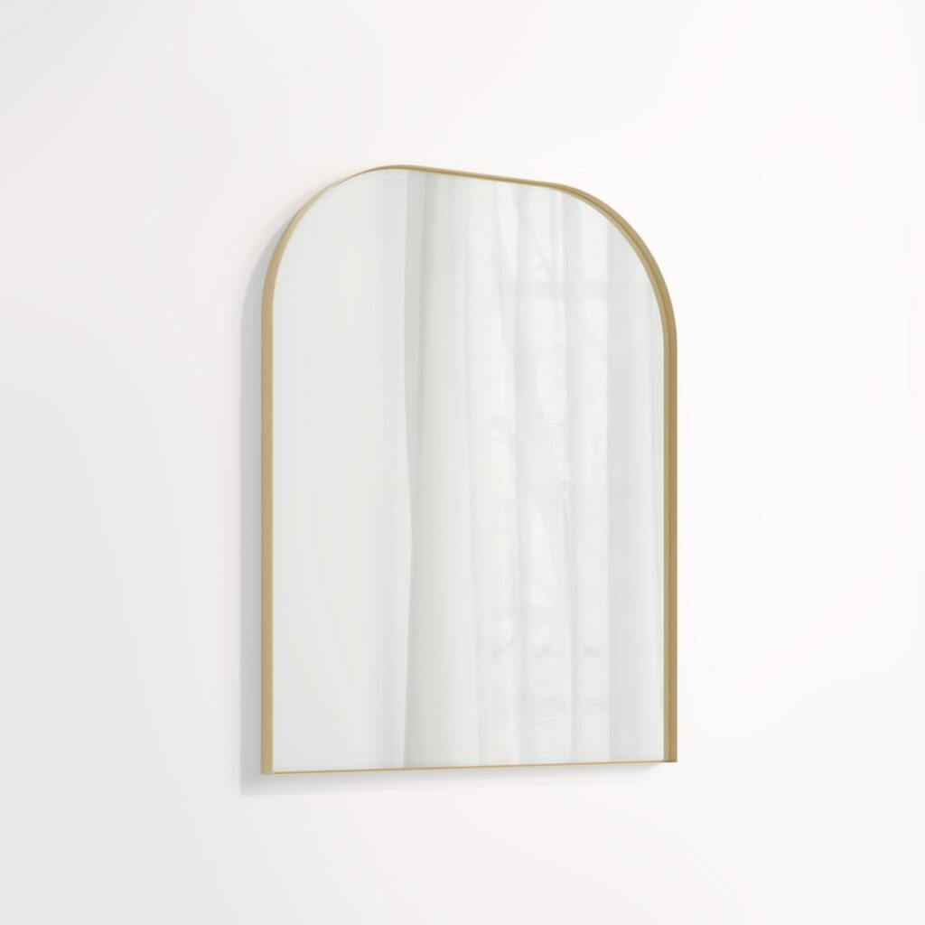 Arch Wall Mirror 600 x 750mm - Brushed Brass