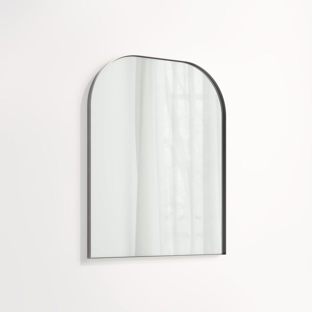 Arch Wall Mirror 600 x 750mm - Brushed Gunmetal