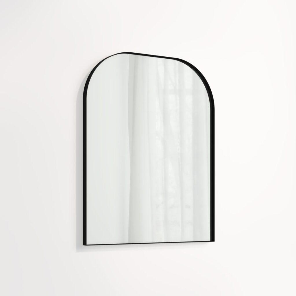 Arch Wall Mirror 600 x 750mm - Matte Black