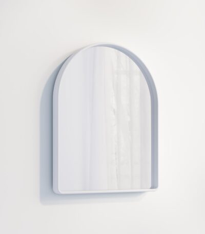 Arch Wall Mirror 600 x 750mm - Matte White (Solid Surface)