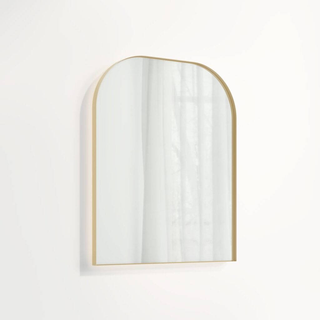 Arch Wall Mirror LED 600 x 750mm - Brushed Brass