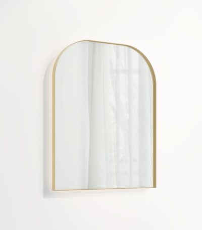 Arch Wall Mirror LED 600 x 750mm - Brushed Brass