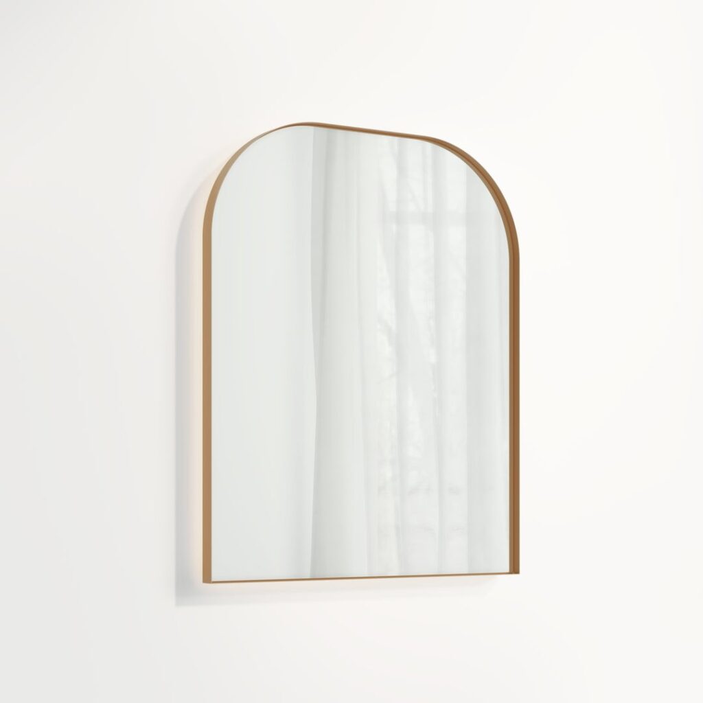 Arch Wall Mirror LED 600 x 750mm - Brushed Copper