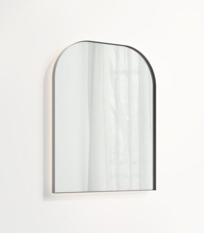 Arch Wall Mirror LED 600 x 750mm - Brushed Gunmetal