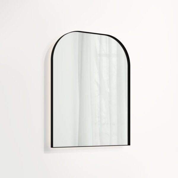 Arch Wall Mirror LED 600 x 750mm - Matte Black