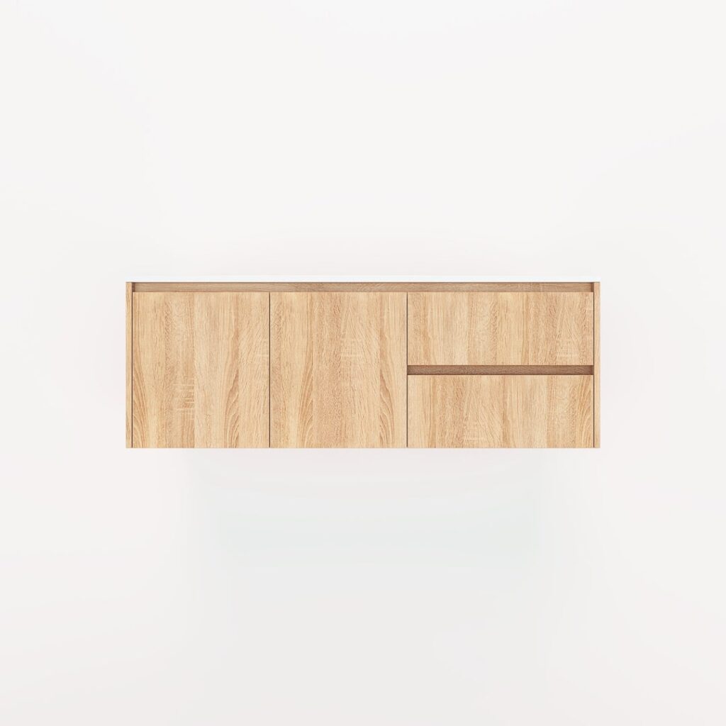 Archer 2-Door with Right Drawers 1428mm - White Ash Oak