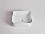 Aries - 38 in Gloss White with Black Rim - CLA-423-CBLG | 380x380x140mm