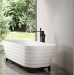 Artificial Stone Freestanding Bathtub - Matt White - 1800mm | SC1138