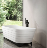 Artificial Stone Freestanding Bathtub - Matt White - 1800mm | SC1138
