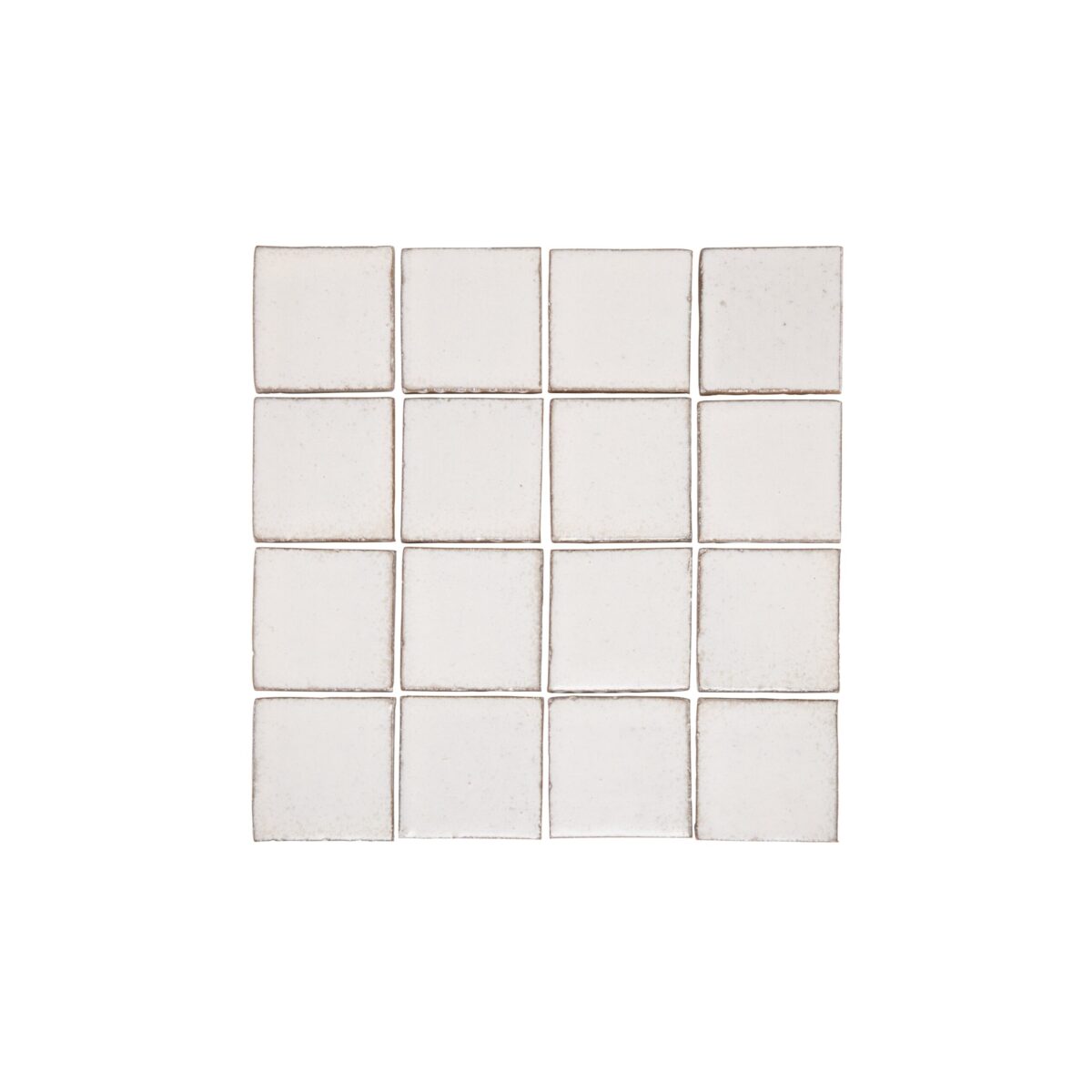 Ashiya Handmade Square Mosaic Tile - Gloss Snow