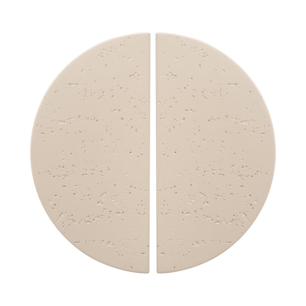 Atelis Concrete Half Moon Entry Door Pull (Pair) - Almond