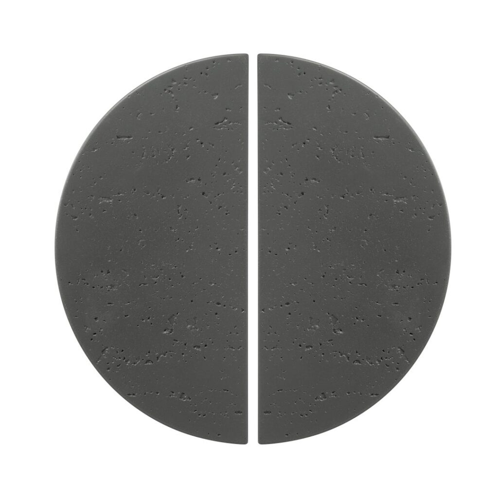 Atelis Concrete Half Moon Entry Door Pull (Pair) - Dark Grey