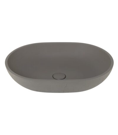 Atelis Oval Concrete Basin - Grey