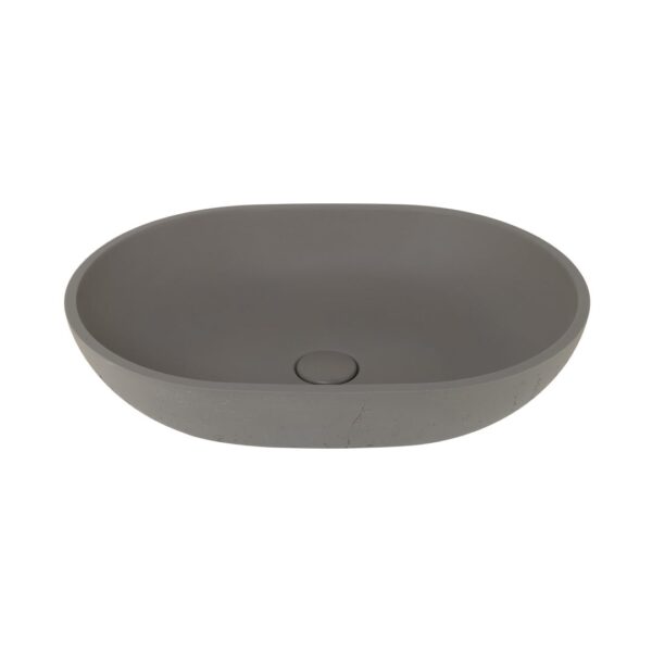 Atelis Oval Concrete Basin - Grey