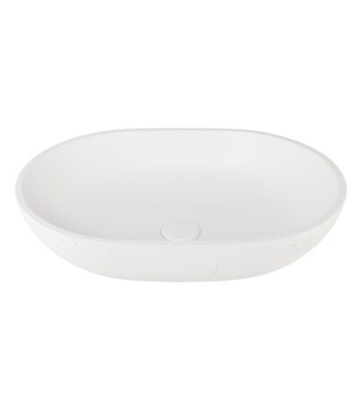 Atelis Oval Concrete Basin - Matte White