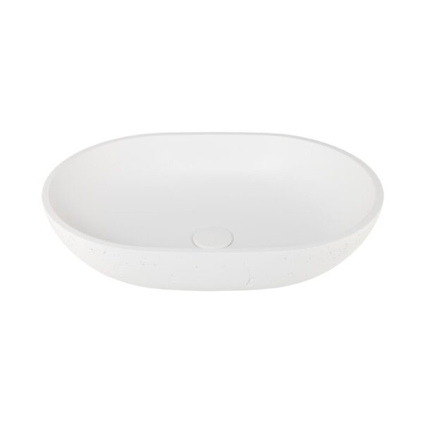 Atelis Oval Concrete Basin - Matte White
