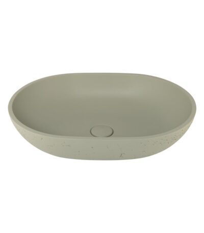 Atelis Oval Concrete Basin - Sage Green