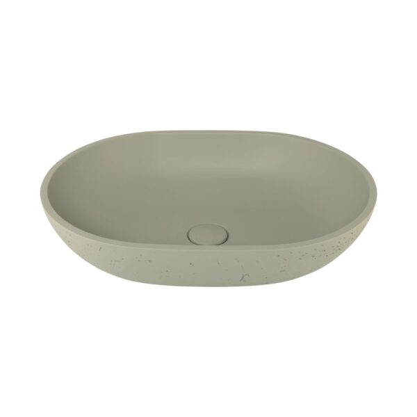 Atelis Oval Concrete Basin - Sage Green