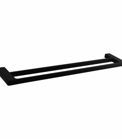 AU Black Double Towel Rail 600mm