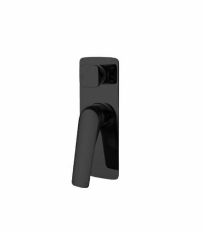 AU Square Black Shower/Bath Wall Mixer with Diverter | OX0166.ST