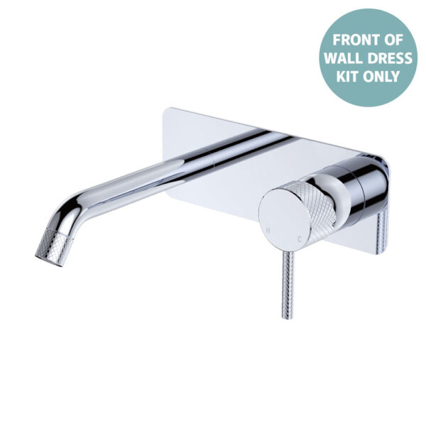 Axle Wall Basin/Bath Mixer Dress Kit,Rectangular Plate, 160mm Outlet, Chrome