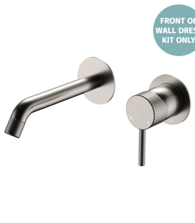 Axle Wall Basin/Bath Mixer Dress Kit, Round Plates, 160mm Outlet, Brushed Nickel