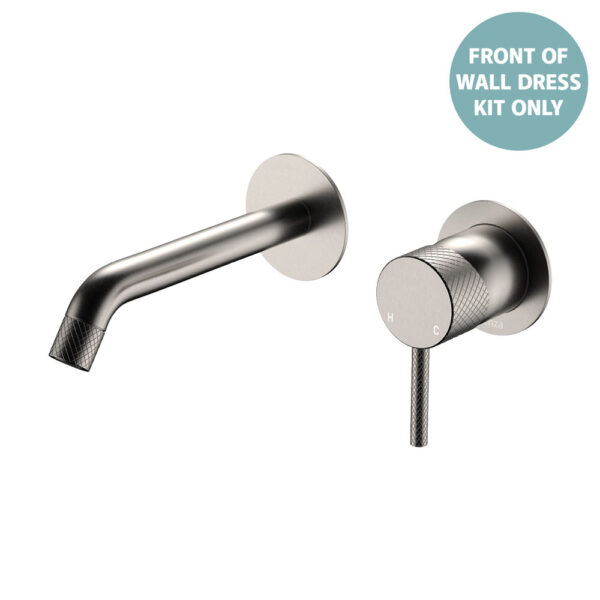 Axle Wall Basin/Bath Mixer Dress Kit, Round Plates, 160mm Outlet, Brushed Nickel