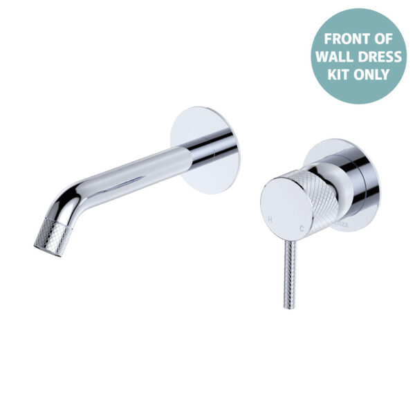Axle Wall Basin/Bath Mixer Dress Kit, Round Plates, 160mm Outlet, Chrome