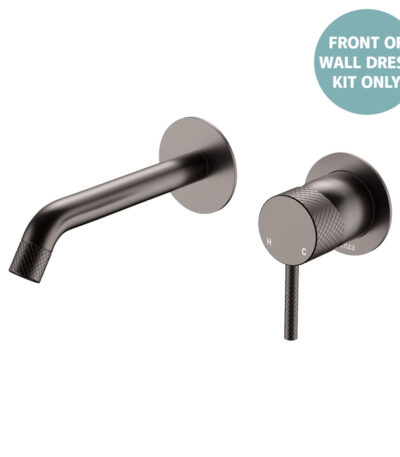 Axle Wall Basin/Bath Mixer Dress Kit, Round Plates, 160mm Outlet, Gun Metal