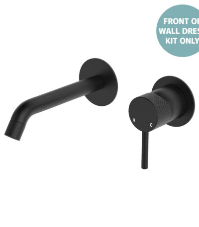 Axle Wall Basin/Bath Mixer Dress Kit, Round Plates, 160mm Outlet, Matte Black