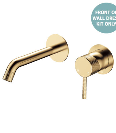 Axle Wall Basin/Bath Mixer Dress Kit, Round Plates, 160mm Outlet, Urban Brass