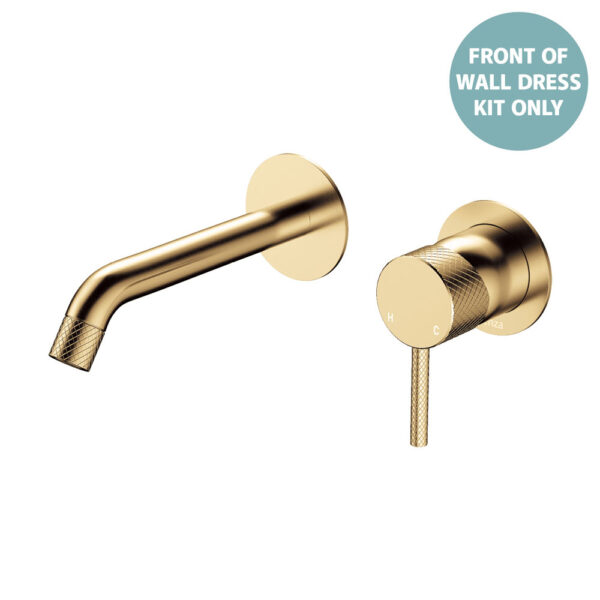 Axle Wall Basin/Bath Mixer Dress Kit, Round Plates, 160mm Outlet, Urban Brass