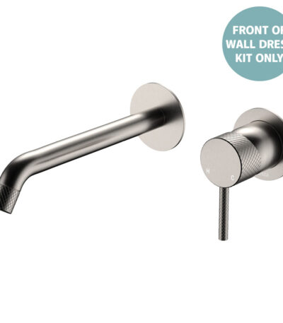 Axle Wall Basin/Bath Mixer Dress Kit, Round Plates, 200mm Outlet, Brushed Nickel