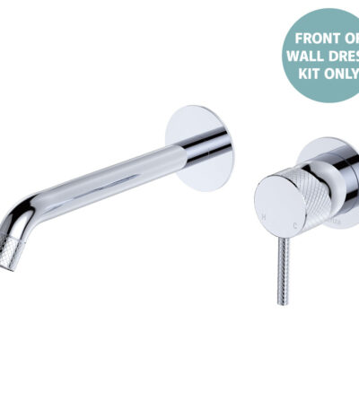 Axle Wall Basin/Bath Mixer Dress Kit, Round Plates, 200mm Outlet, Chrome