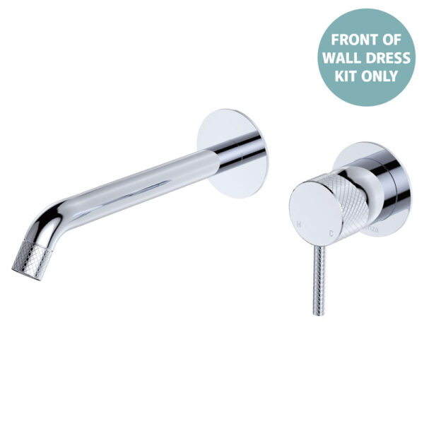 Axle Wall Basin/Bath Mixer Dress Kit, Round Plates, 200mm Outlet, Chrome