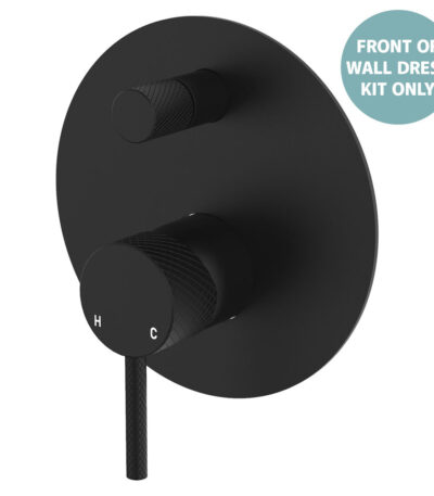Axle Wall Diverter Mixer Dress Kit, Large Round Plate, Matte Black
