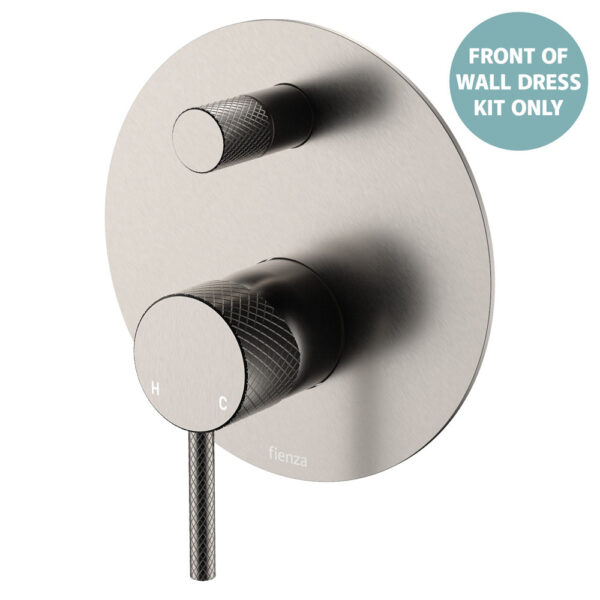 Axle Wall Diverter Mixer Dress Kit, Large Round Plates, Brushed Nickel