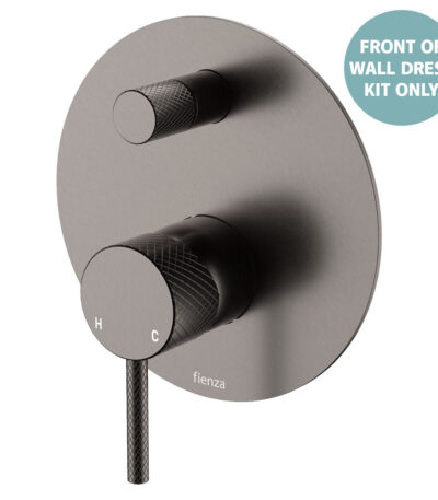 Axle Wall Diverter Mixer Dress Kit, Large Round Plates, Gun Metal