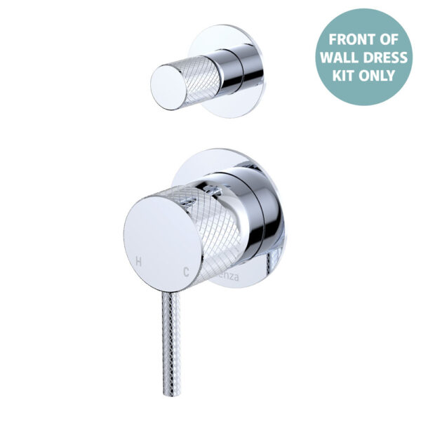 Axle Wall Diverter Mixer Dress Kit, Small Round Plates, Chrome