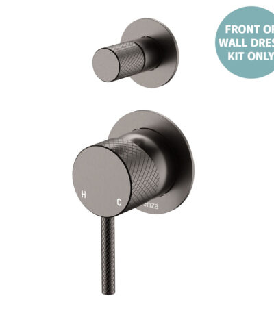 Axle Wall Diverter Mixer Dress Kit, Small Round Plates, Gun Metal