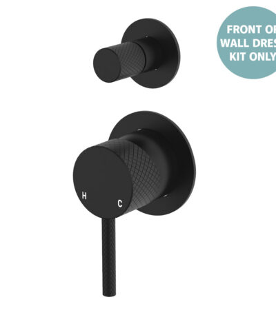 Axle Wall Diverter Mixer Dress Kit, Small Round Plates, Matte Black