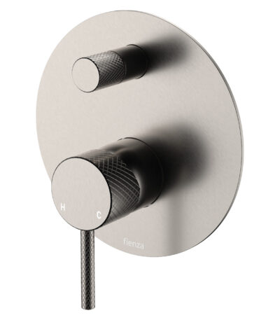 Axle Wall Diverter Mixer, Large Round Plate, Brushed Nickel