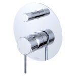 Axle Wall Diverter Mixer, Large Round Plate, Chrome
