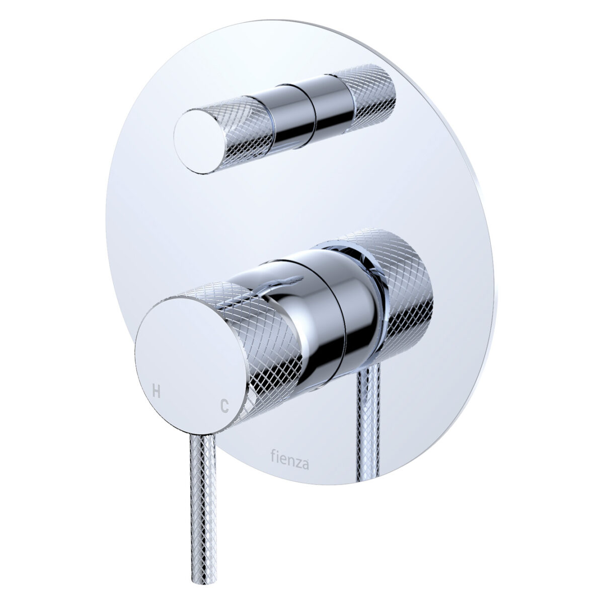 Axle Wall Diverter Mixer, Large Round Plate, Chrome