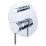 Axle Wall Diverter Mixer, Large Round Plate, Chrome