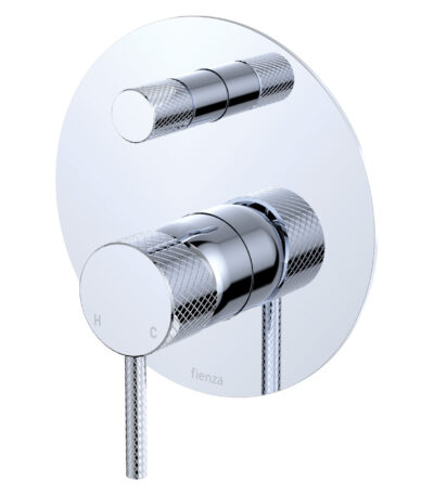 Axle Wall Diverter Mixer, Large Round Plate, Chrome